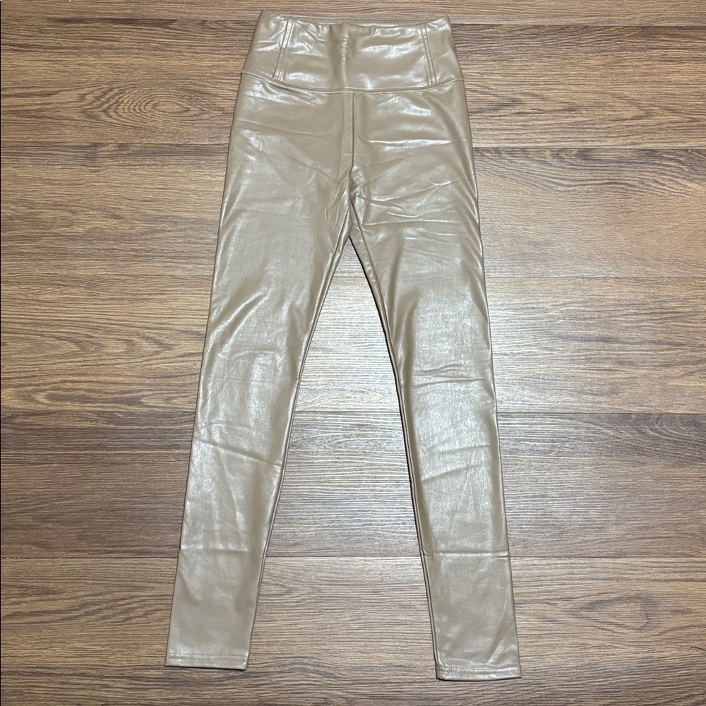 Bagatelle Tan Faux Leather Leggings